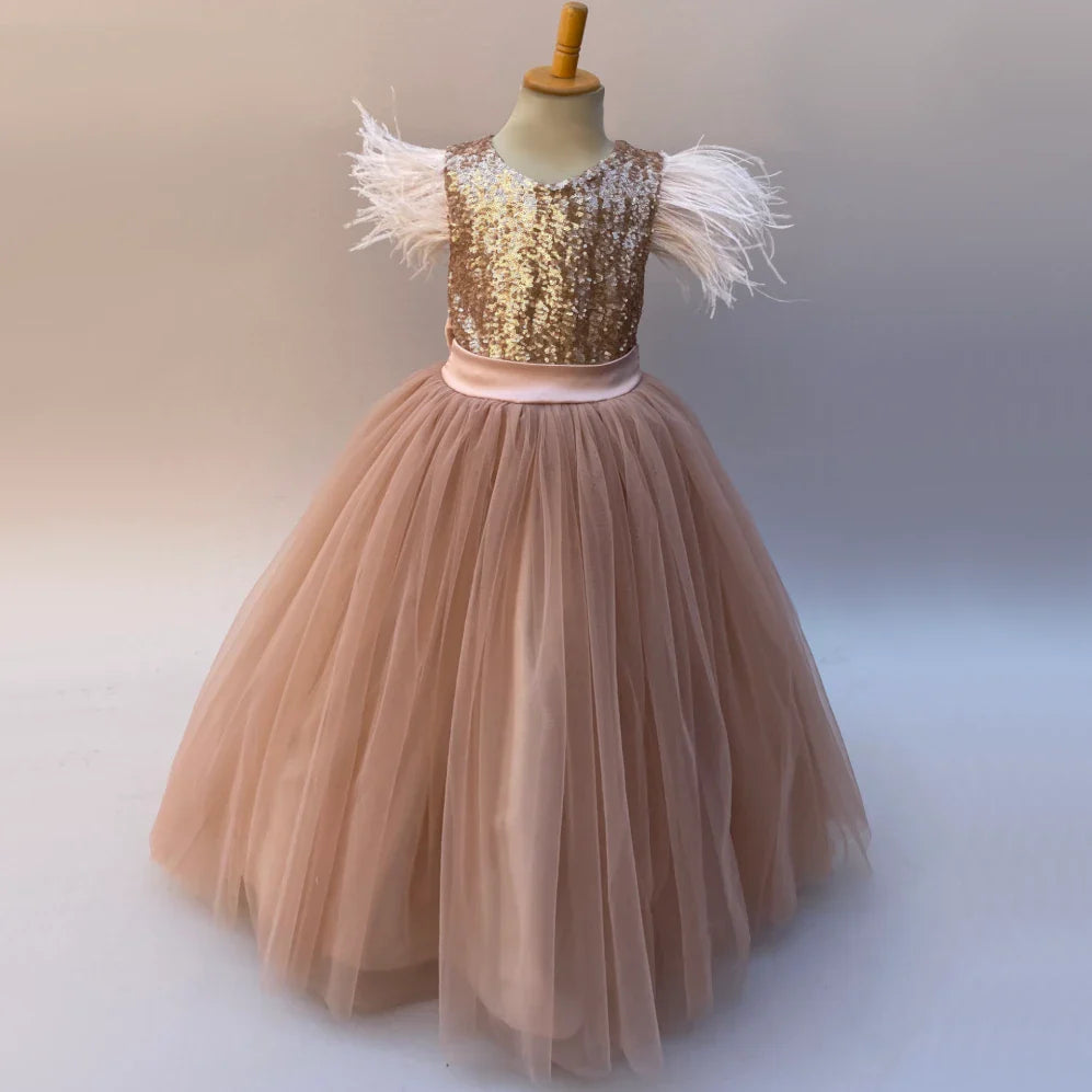 Arabella gold sequin occasion dress