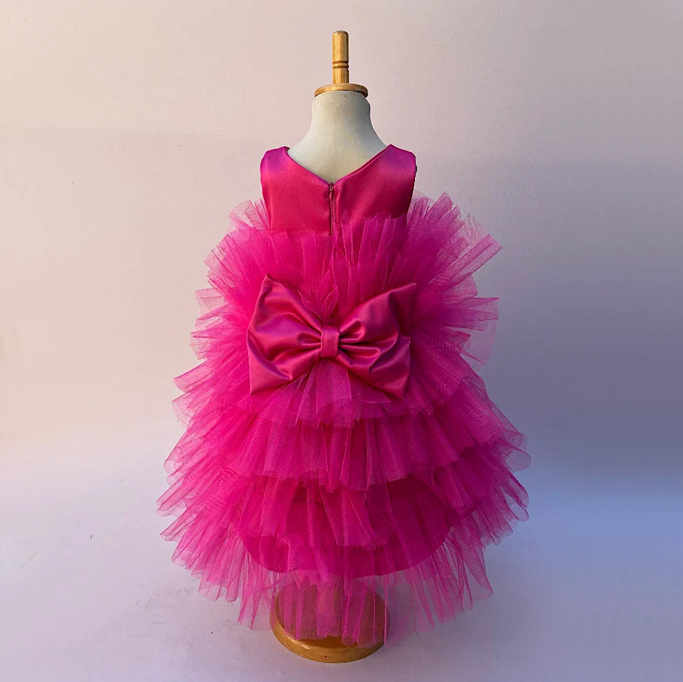 Juliette Hot Pink Ruffle Dress