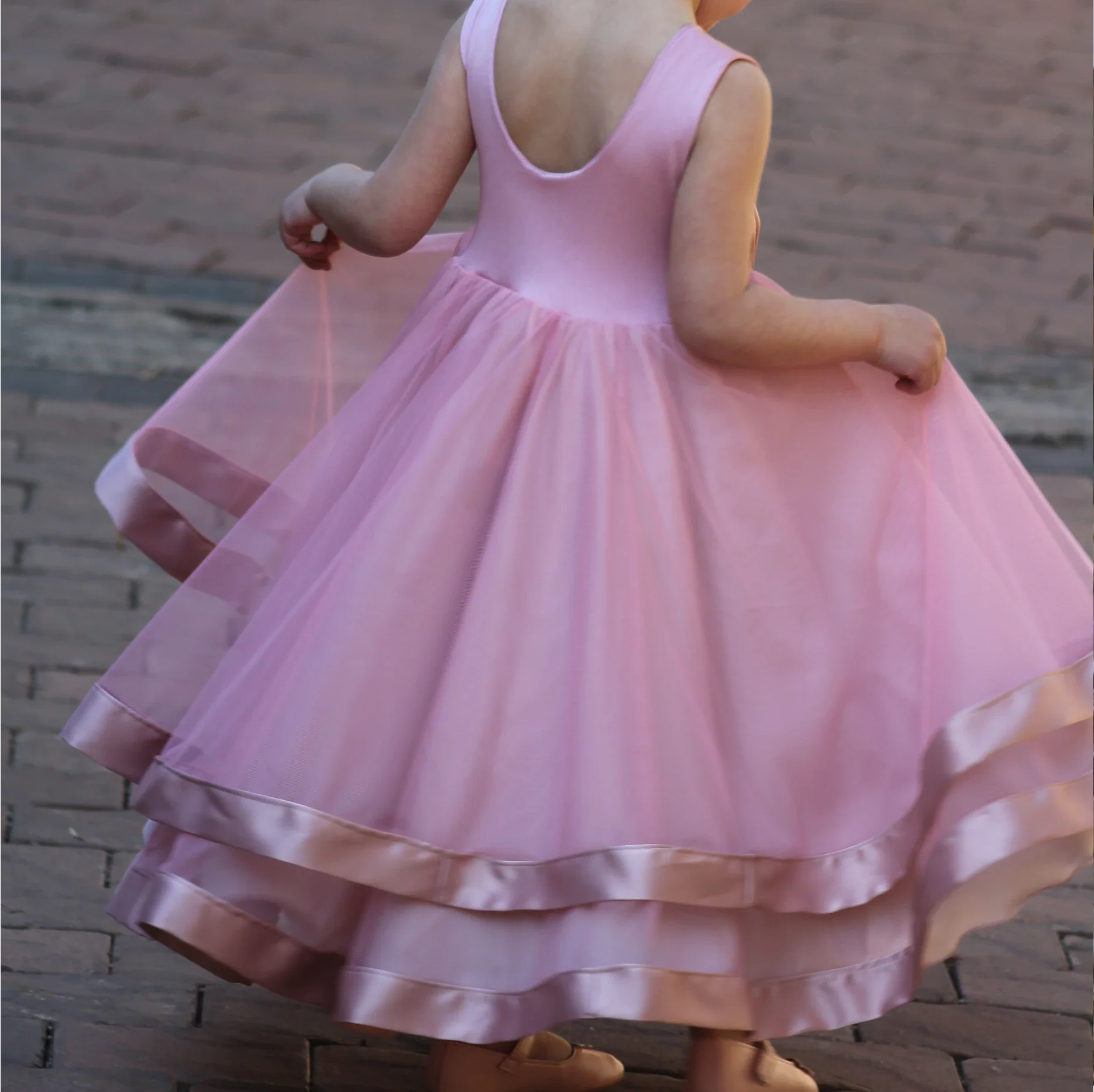 Amelia blush pink twirl dress