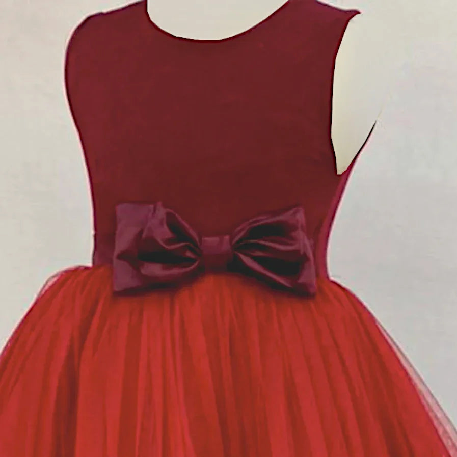 Mcayla Burgundy Tulle Dress