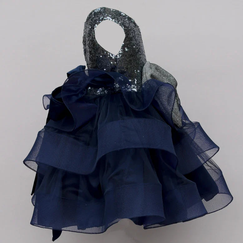 Leilani Navy and Silver Tulle Dress