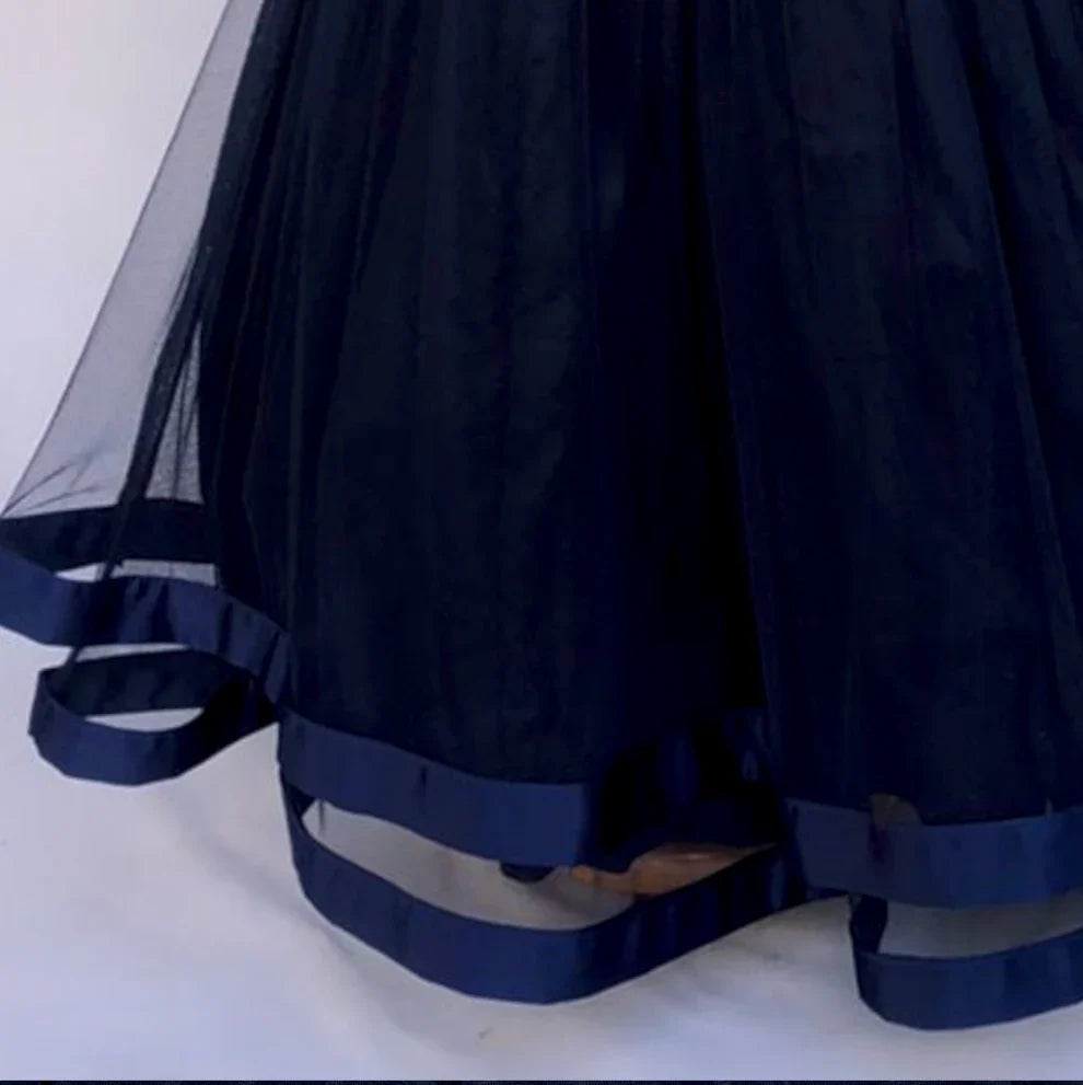 Celine Navy Full Length Dress