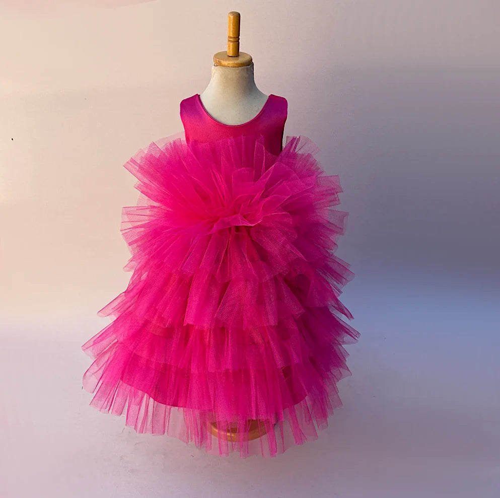 Juliette Hot Pink Ruffle Dress