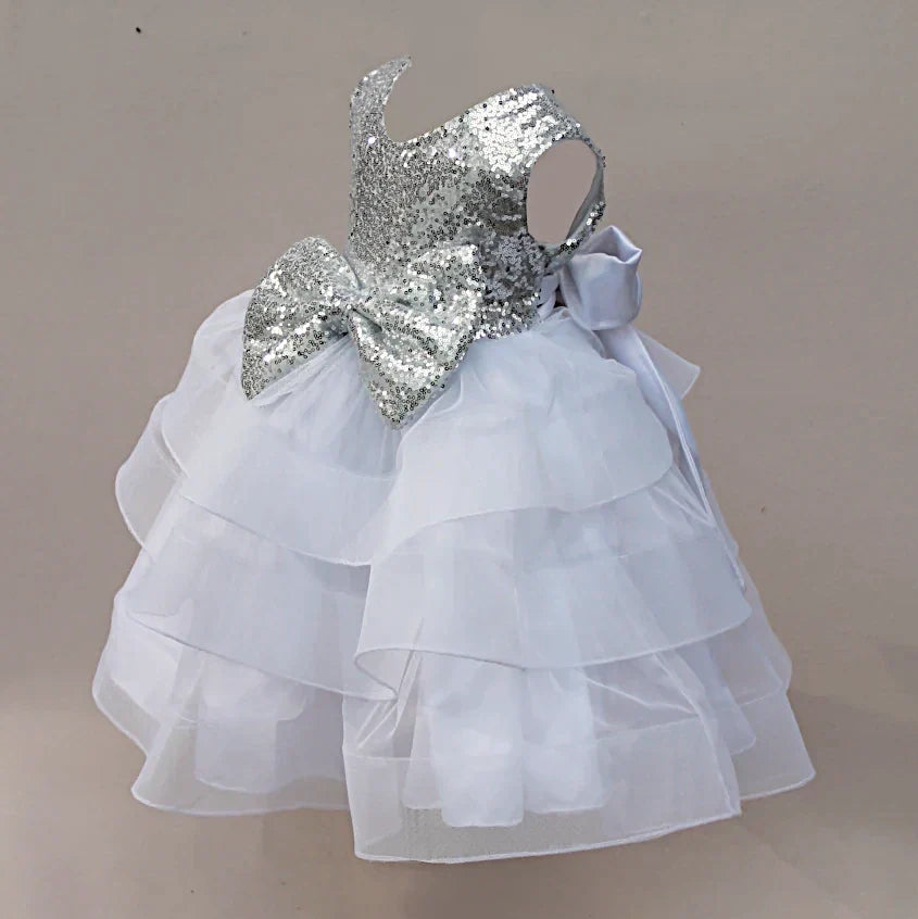 Macy  Silver Sequin Tutu Dress