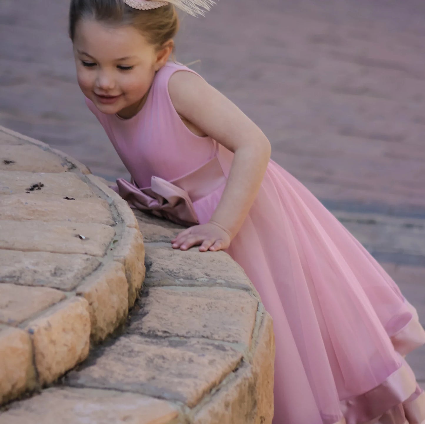 Amelia blush pink twirl dress