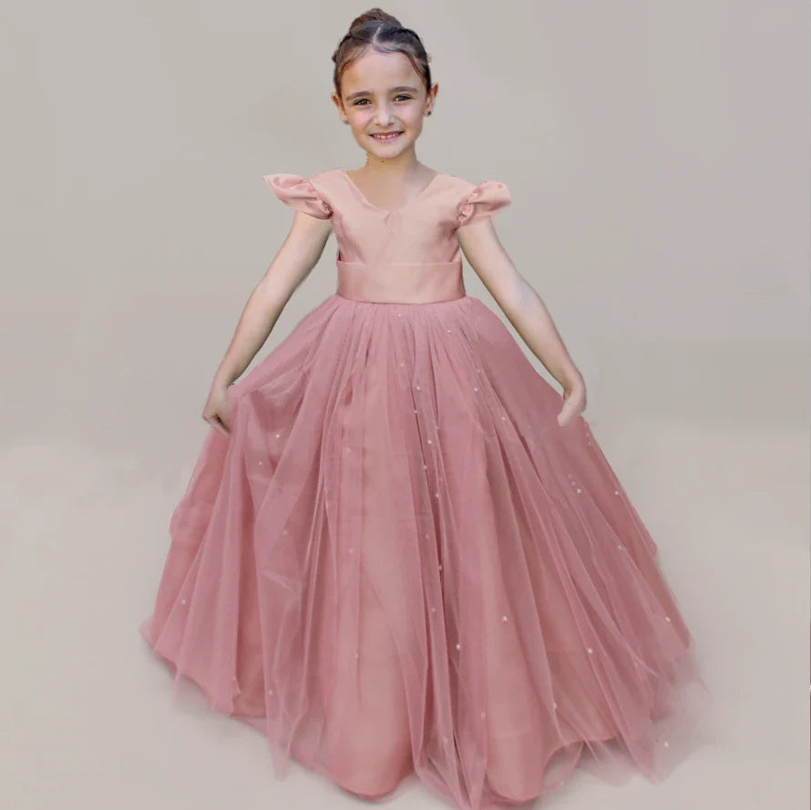 Cloe Blush Pink Flower Girl Dress