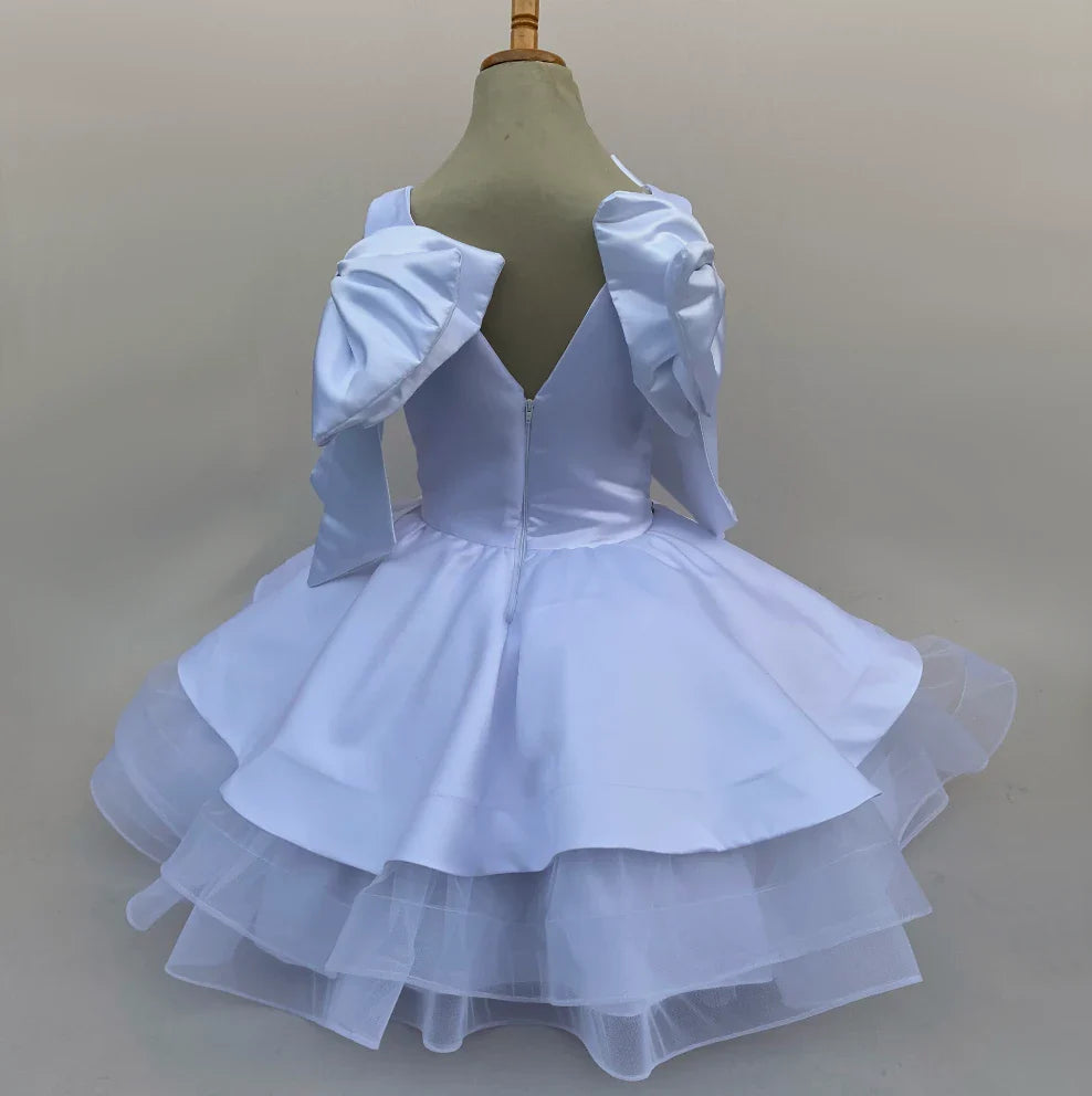 Madison White Satin And Tulle dress