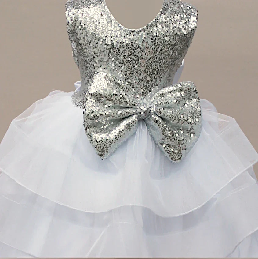 Macy  Silver Sequin Tutu Dress