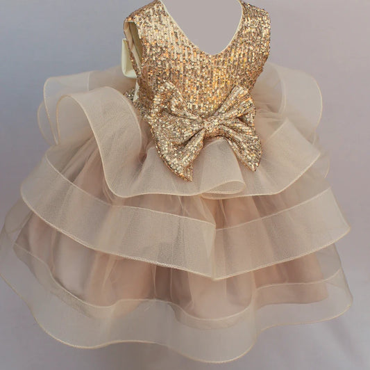 Charlotte Ivory And Gold Sequin Puffy Tutu