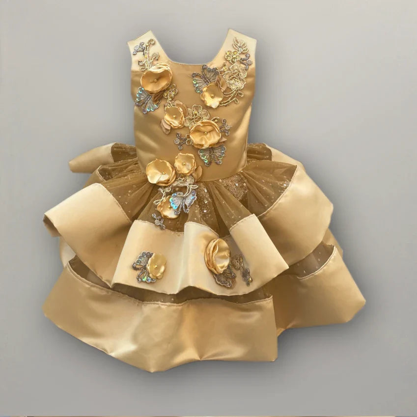 Kali Shimmer Gold Tutu Dress