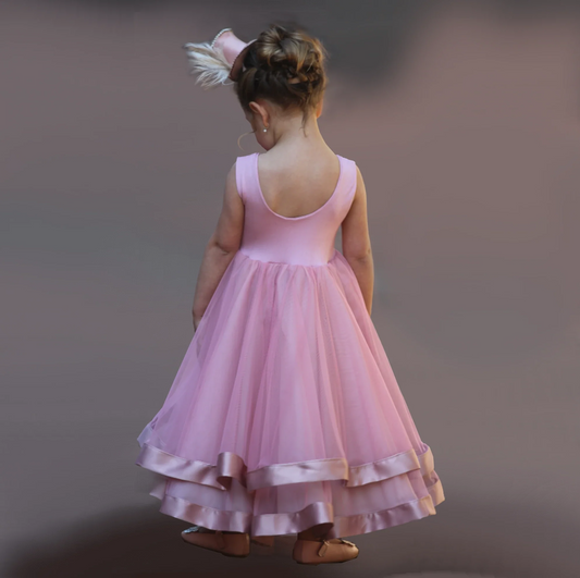 Amelia blush pink twirl dress